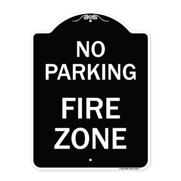 Signmission No Parking No Parking Fire Zone Heavy-Gauge Aluminum Architectural Sign, 24" x 18", BW-1824-23667 A-DES-BW-1824-23667 - main